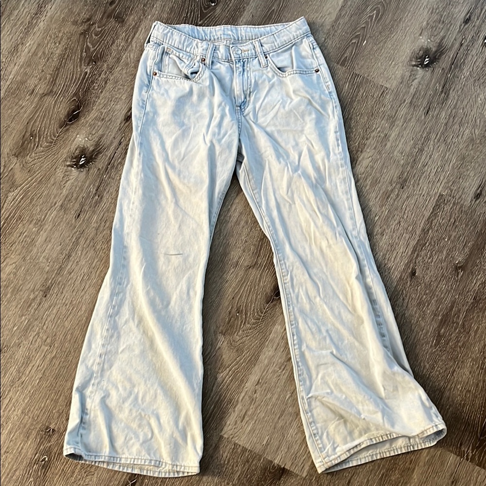 Old Navy Gray Flare Wide Leg Jeans